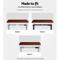 Thumbnail for Artiss Standing Desk Desktop Motorised Electric Sit Stand Table Walnut