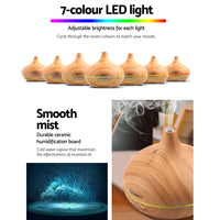 Thumbnail for Devanti 300ml 4 in 1 Aroma Diffuser - Light Wood