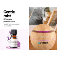 Thumbnail for Devanti Aromatherapy Diffuser Aroma Essential Oils Air Humidifier LED Light 130ml