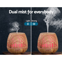 Thumbnail for Devanti Aroma Diffuser Aromatherapy Humidifier Essential Oil Ultrasonic Cool Mist Wood Grain Remote Control 400ml