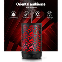 Thumbnail for Devanti Aroma Diffuser Aromatherapy Essential Oils Metal Cover Ultrasonic Cool Mist 100ml Remote Control Black