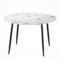 Thumbnail for Artiss Dining Table Round Marble Effect 110CM