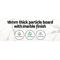 Thumbnail for Artiss Dining Table Round Marble Effect 110CM