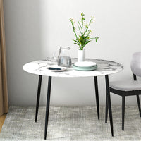 Thumbnail for Artiss Dining Table Round Marble Effect 110CM