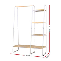 Thumbnail for Closet Storage Rack Clothes Hanger Shelf Garment Rail Stand Wardrobe Organiser White