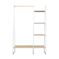 Thumbnail for Closet Storage Rack Clothes Hanger Shelf Garment Rail Stand Wardrobe Organiser White