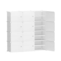 Thumbnail for Artiss DIY Shoe Box Shoe Cabinet White Storage Cube Portable Organiser Stand