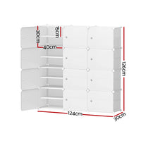 Thumbnail for Artiss DIY Shoe Box Shoe Cabinet White Storage Cube Portable Organiser Stand