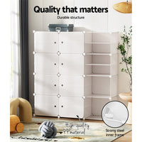 Thumbnail for Artiss DIY Shoe Box Shoe Cabinet White Storage Cube Portable Organiser Stand