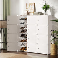 Thumbnail for Artiss DIY Shoe Box Shoe Cabinet White Storage Cube Portable Organiser Stand