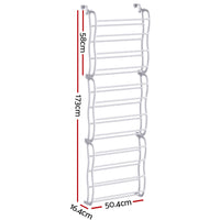 Thumbnail for Artiss Shoe Rack 12-tier 24 Pairs Wall Mounted Metal Plastic Shoe Shleves White