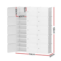 Thumbnail for Artiss Shoe Cabinet DIY Shoe Box White Cube Portable Organiser Storage Stand