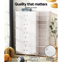 Thumbnail for Artiss Shoe Cabinet DIY Shoe Box White Cube Portable Organiser Storage Stand