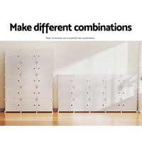 Thumbnail for Artiss Shoe Cabinet DIY Shoe Box White Cube Portable Organiser Storage Stand