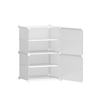 Thumbnail for Artiss Shoe Cabinet DIY Shoe Box White Storage Cube Portable Organiser Stand