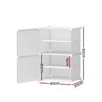 Thumbnail for Artiss Shoe Cabinet DIY Shoe Box White Storage Cube Portable Organiser Stand