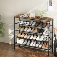 Thumbnail for Artiss Shoe Rack 25 Pairs 5-tier Shoe Storage Organiser Shelf Metal frame Walnut