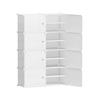 Thumbnail for Artiss Shoe Cabinet DIY Storage Cube Shoe Box White Portable Organiser Stand