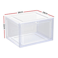 Thumbnail for Artiss DIY Shoe Box Set of 2 Stackable Shoe Storage Case Magnetic Door