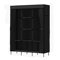 Thumbnail for Artiss Clothes Wardrobe Closet Storage Large Portable Organiser with Shelf Black