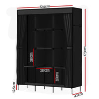 Thumbnail for Artiss Clothes Wardrobe Closet Storage Large Portable Organiser with Shelf Black