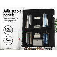 Thumbnail for Artiss Clothes Wardrobe Closet Storage Large Portable Organiser with Shelf Black