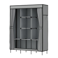 Thumbnail for Artiss Clothes Wardrobe Closet Storage Large Portable Organiser with Shelf Grey