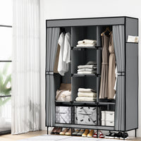 Thumbnail for Artiss Clothes Wardrobe Closet Storage Large Portable Organiser with Shelf Grey