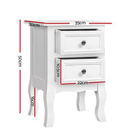 Thumbnail for Artiss Bedside Tables Drawers Side Table French Storage Cabinet Nightstand Lamp