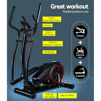 Thumbnail for Everfit Elliptical Cross Trainer Exercise Bike Fitness Equipment Home Gym Black