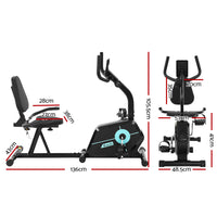 Thumbnail for Everfit Magnetic Recumbent Exercise Bike Fitness Cycle Trainer Gym Equipment