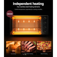 Thumbnail for Devanti Electric Convection Oven Bake Benchtop Rotisserie Grill 45L