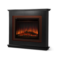 Thumbnail for Devanti 2000W Electric Fireplace Mantle Portable Fire Log Wood Heater 3D Flame Effect Black