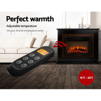 Thumbnail for Devanti 2000W Electric Fireplace Mantle Portable Fire Log Wood Heater 3D Flame Effect Black