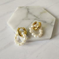 Thumbnail for Freshwater Pearls Euston Hoop Earrings-0