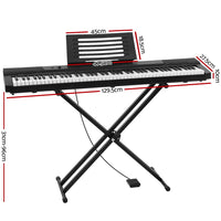 Thumbnail for Alpha 88 Keys Electronic Piano Keyboard Electric Holder Music Stand Touch Sensitive with Sustain pedal