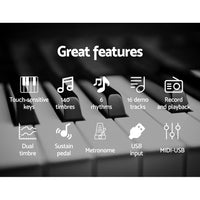 Thumbnail for Alpha 88 Keys Electronic Piano Keyboard Electric Holder Music Stand Touch Sensitive with Sustain pedal