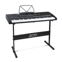 Thumbnail for Alpha 61 Key Lighted Electronic Piano Keyboard LCD Electric w/ Holder Music Stand