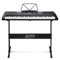 Thumbnail for Alpha 61 Key Lighted Electronic Piano Keyboard LCD Electric w/ Holder Music Stand