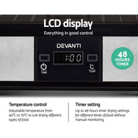 Thumbnail for Devanti Food Dehydrator with 5 Trays - Silver