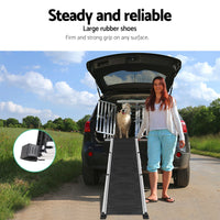 Thumbnail for i.Pet Dog Ramp Dog Steps Pet Car Travel Step Stair Foldable Portable Ladder Aluminium