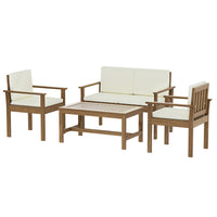 Thumbnail for Gardeon Outdoor Sofa Set 4-Seater Acacia Wood Lounge Setting Table Chairs