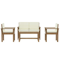 Thumbnail for Gardeon Outdoor Sofa Set 4-Seater Acacia Wood Lounge Setting Table Chairs