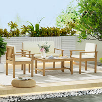 Thumbnail for Gardeon Outdoor Sofa Set 4-Seater Acacia Wood Lounge Setting Table Chairs