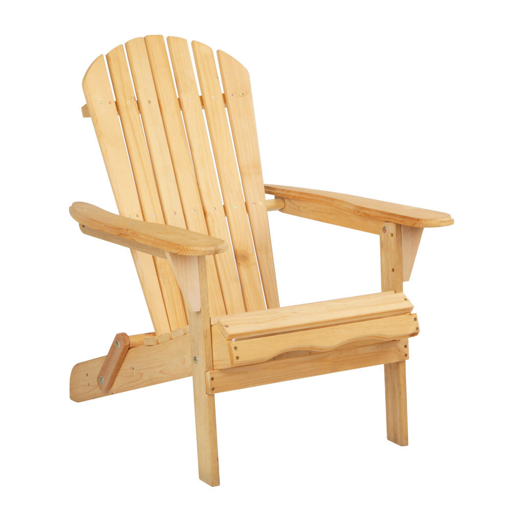 Gardeon Outdoor Chairs Furniture Beach Chair Lounge Wooden Adirondack Garden Patio