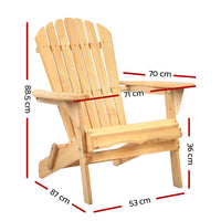 Thumbnail for Gardeon Outdoor Chairs Furniture Beach Chair Lounge Wooden Adirondack Garden Patio