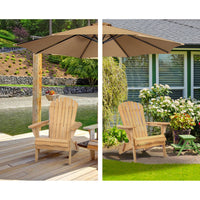 Thumbnail for Gardeon Outdoor Chairs Furniture Beach Chair Lounge Wooden Adirondack Garden Patio