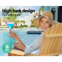 Thumbnail for Gardeon Outdoor Chairs Furniture Beach Chair Lounge Wooden Adirondack Garden Patio