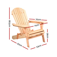 Thumbnail for Gardeon Set of 2 Patio Furniture Outdoor Chairs Beach Chair Wooden Adirondack Garden Lounge