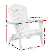 Thumbnail for Gardeon Outdoor Furniture Adirondack Chairs Beach Chair Lounge Wooden Patio Garden